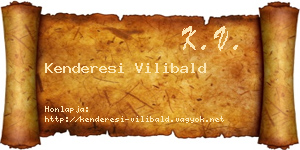 Kenderesi Vilibald névjegykártya